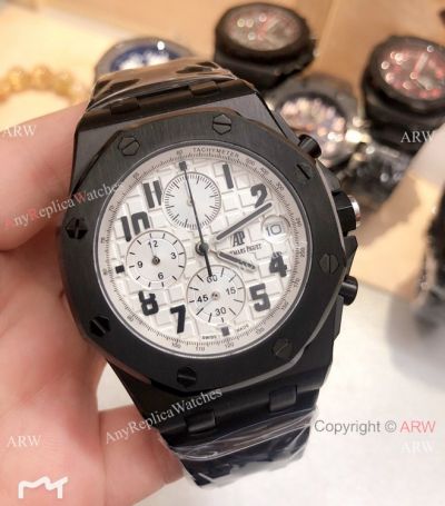 Solid Black Audemars Piguet Royal Oak Offshore Chronograph Watches 42mm